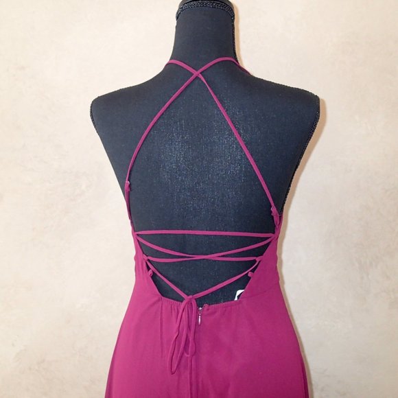 Lulu Burgundy Prom / Bridesmaid Dress Size Small - Picture 6 of 11